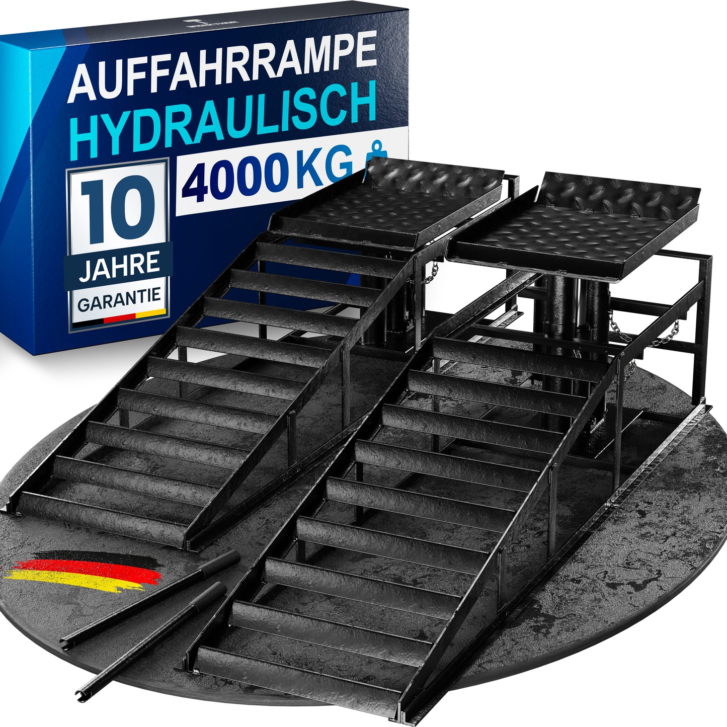 Hydraulische Auffahrrampe bis 4T [2er Set]