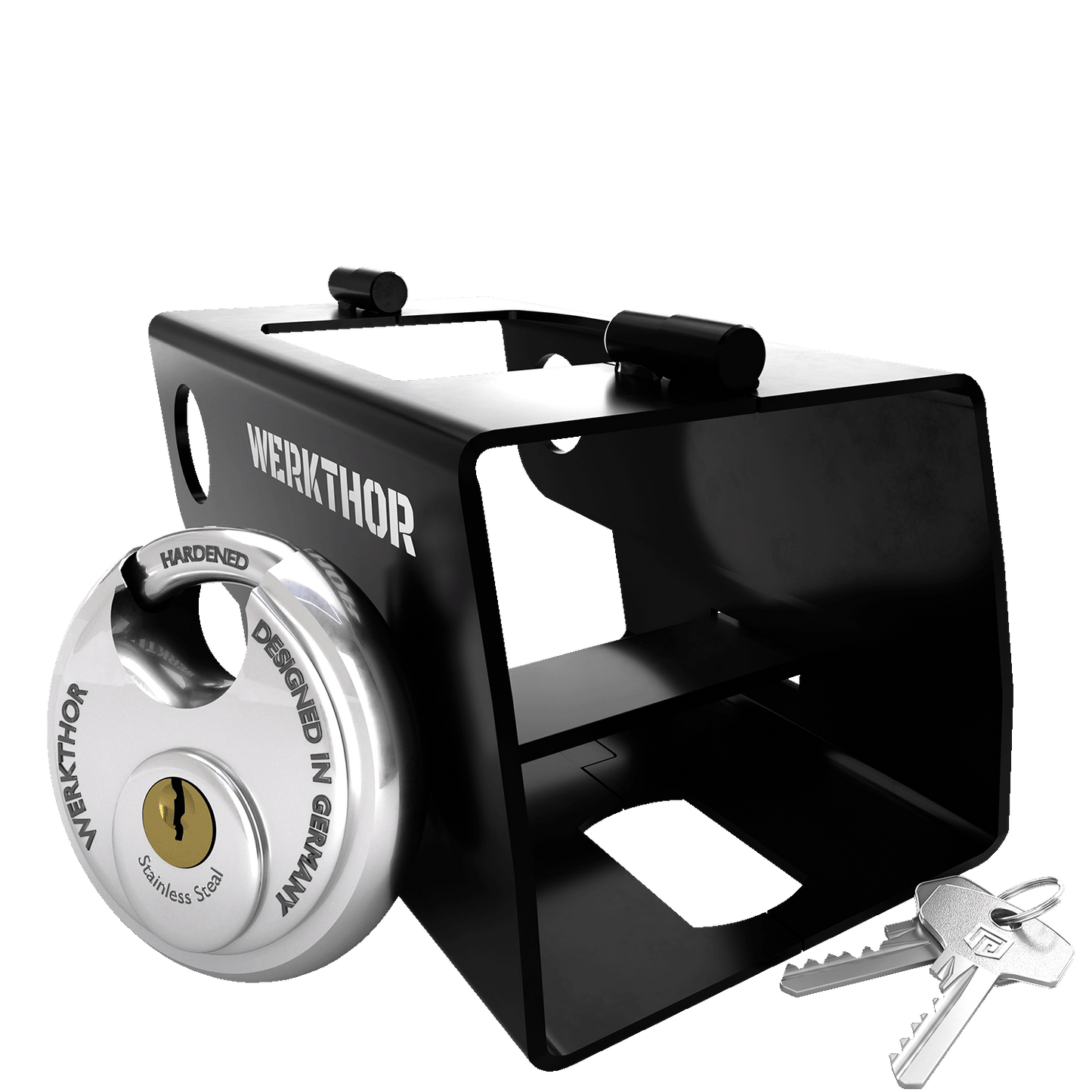 Anhängerschloss inkl. Schlüsselschloss - Schwarz