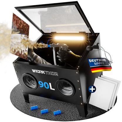 Sandstrahlkabine 90 Liter - für Holz & Metall