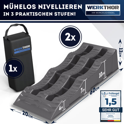 Auffahrkeile mit runden Stufen bis [<3t] inkl. Transporttasche