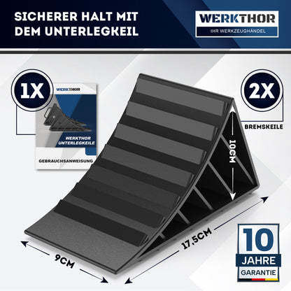 Unterlegkeile mit Griff [2er Set] - Unterlegkeile Anhänger bis 1600kg Achslast