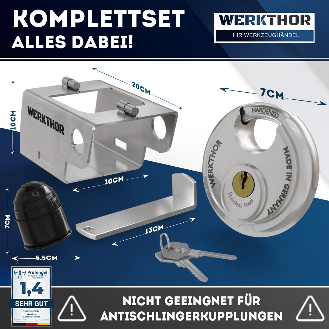 Anhängerschloss inkl. Schlüsselschloss - Silber