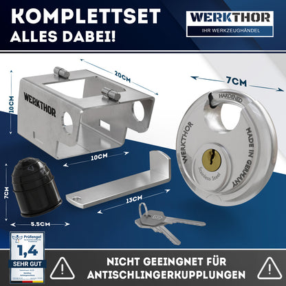 Anhängerschloss inkl. Schlüsselschloss - Silber