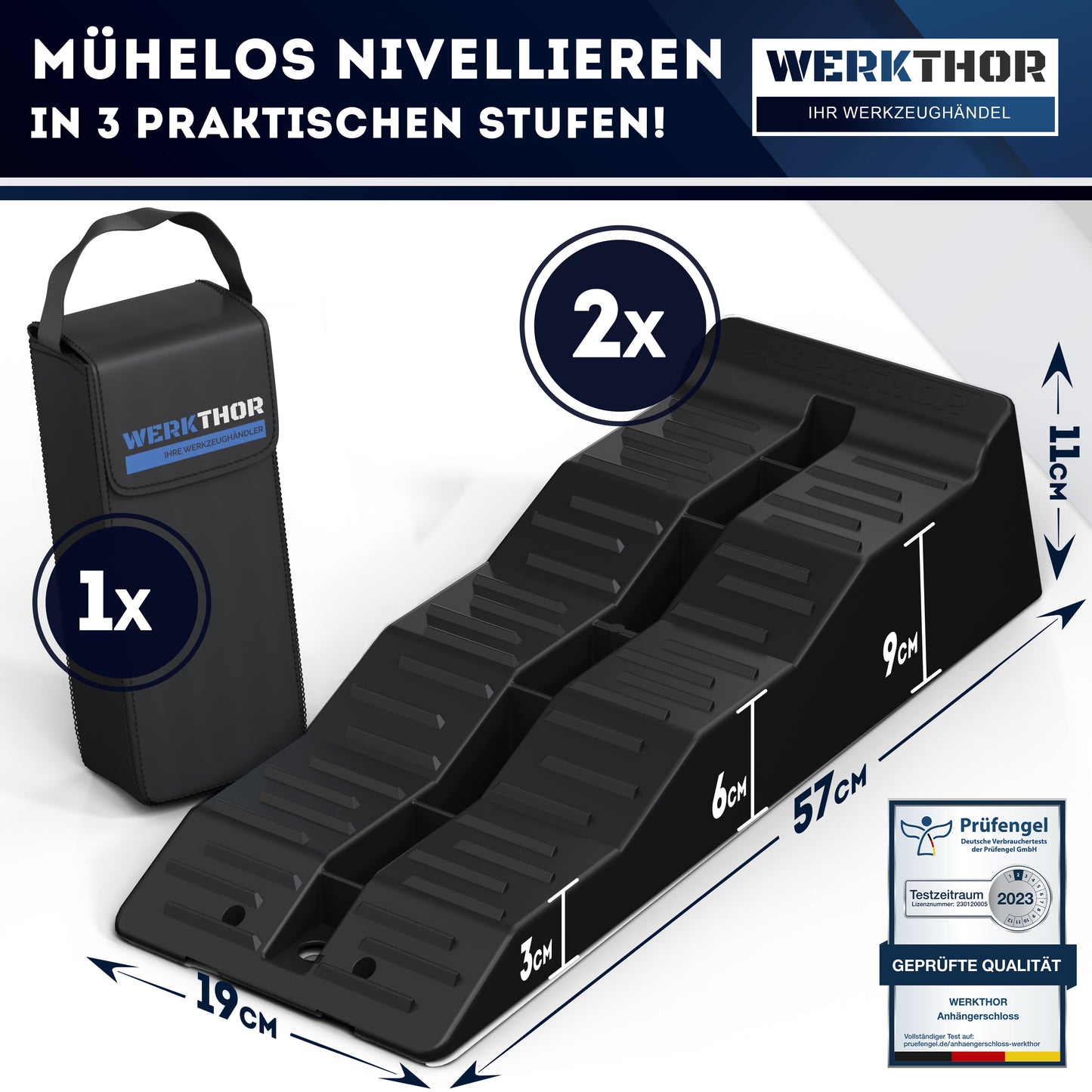 Auffahrkeile mit flachen Stufen bis [<5t] inkl. Transporttasche