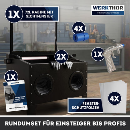 Sandstrahlkabine 90 Liter - für Holz & Metall