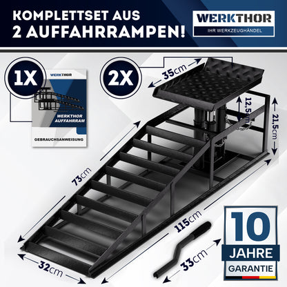 Hydraulische Auffahrrampe bis 4T [2er Set]