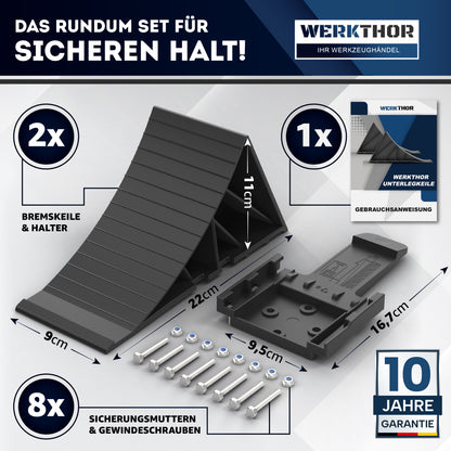 Unterlegkeile mit Halterung inkl. Befestigungsmaterial [2er Set] bis 1600kg Achslast