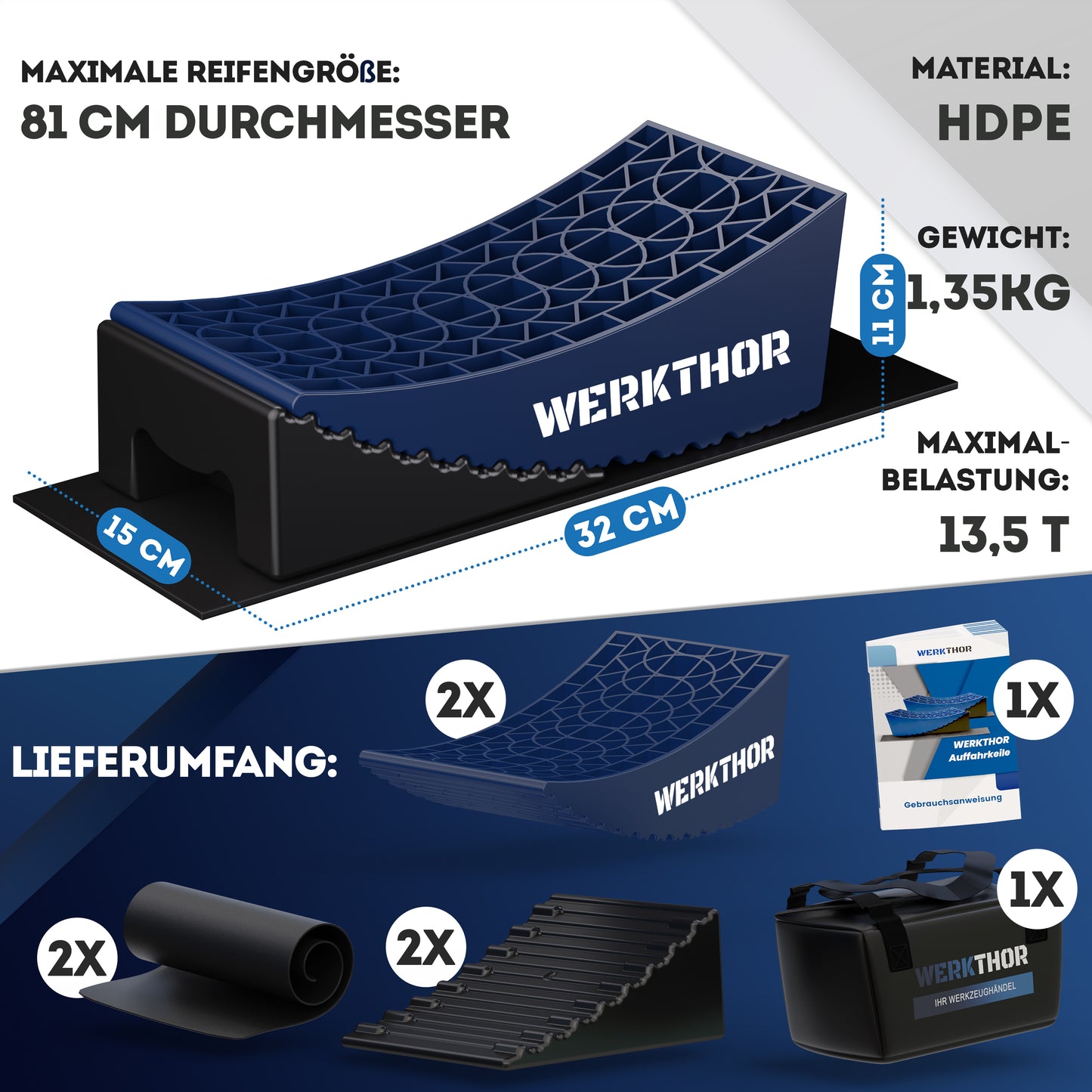Stufenlose Auffahrkeile bis [<13,5t] inkl. Transporttasche