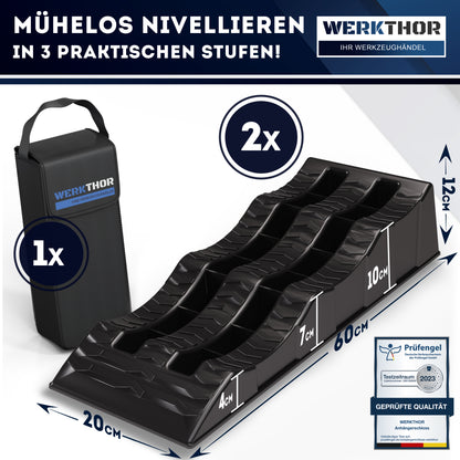 Auffahrkeile mit runden Stufen bis [<3t] inkl. Transporttasche
