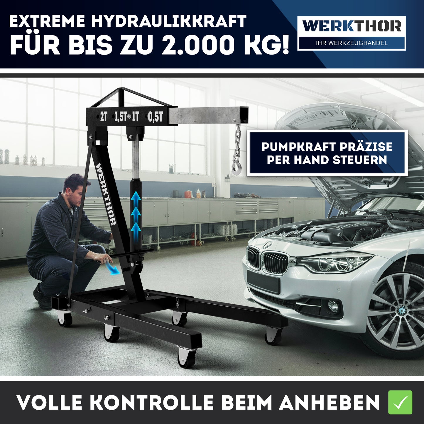 Werkstattkran – Motorkran hydraulisch für Motor Ausbau