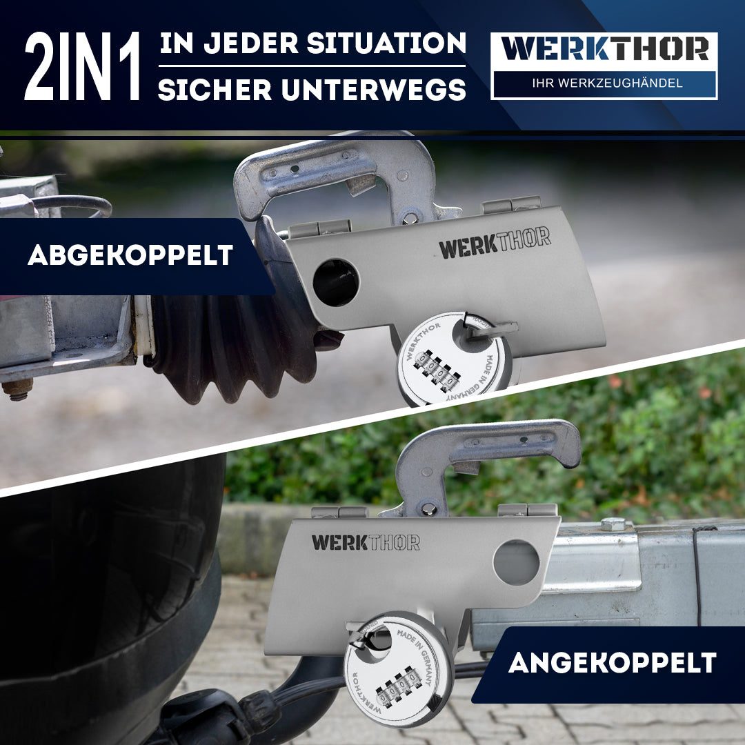 Anhängerschloss inkl. Zahlenschloss - Silber