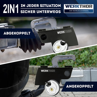 Anhängerschloss inkl. Schlüsselschloss - Schwarz