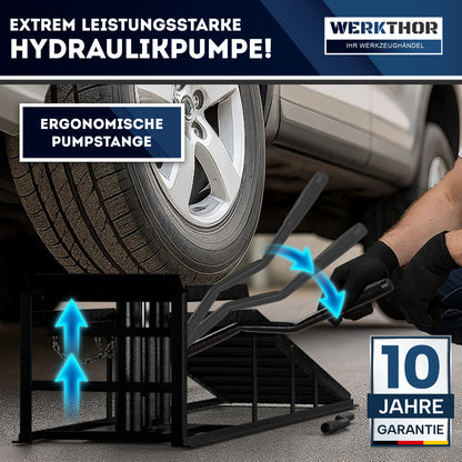 Hydraulische Auffahrrampe bis 4T [2er Set]