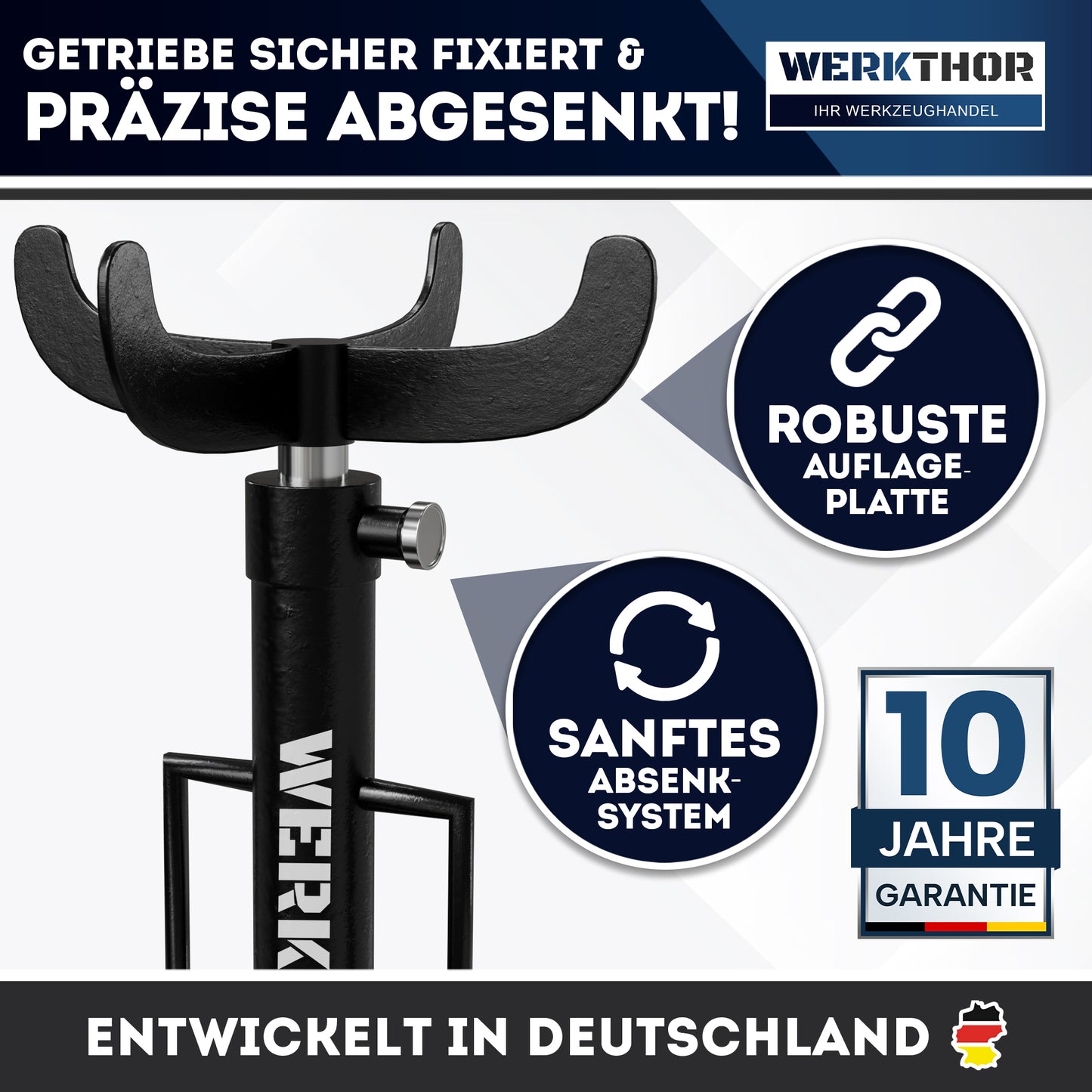 Getriebeheber 500kg hydraulisch & verstellbar 113-195 cm