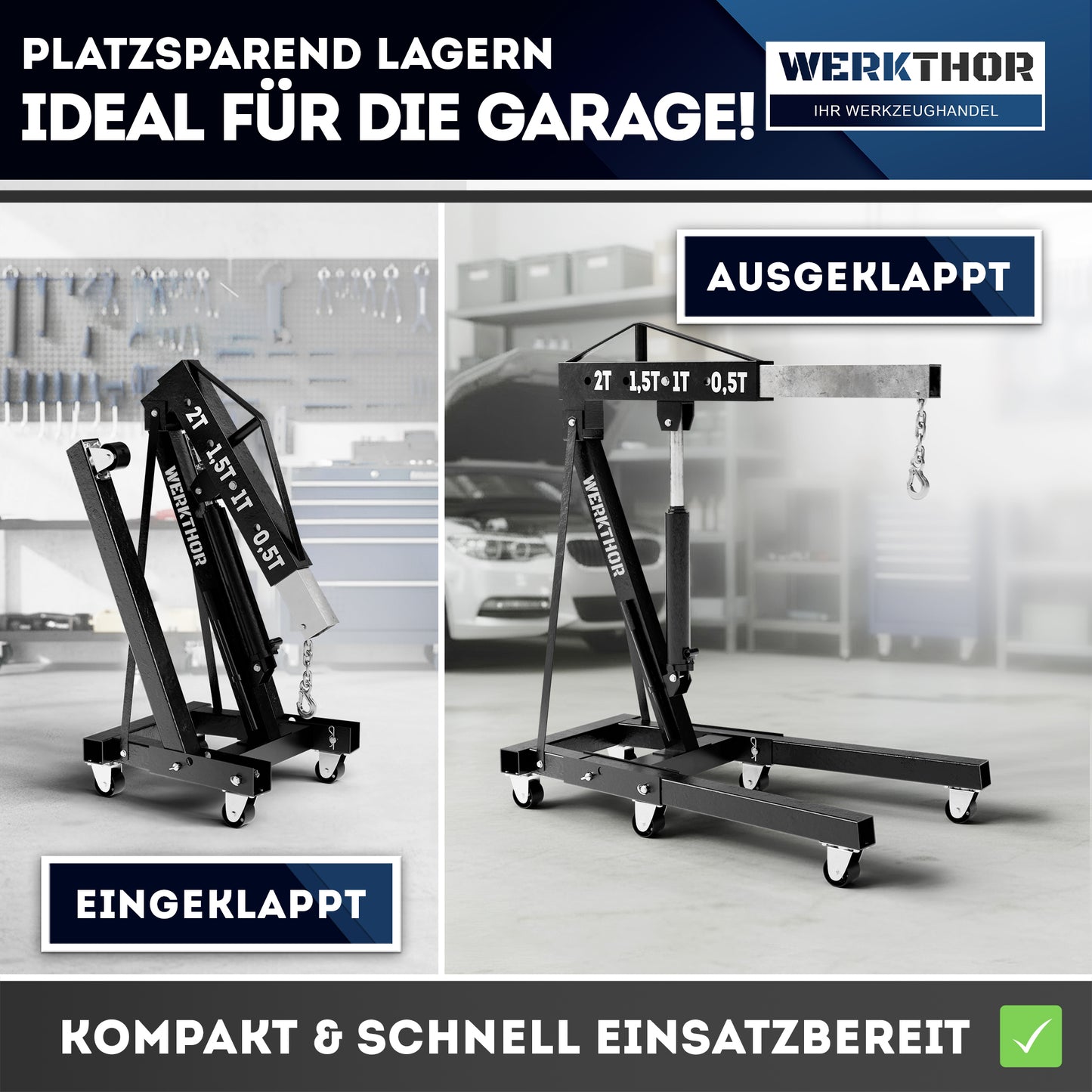 Werkstattkran – Motorkran hydraulisch für Motor Ausbau