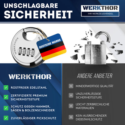 Anhängerschloss inkl. Zahlenschloss - Silber