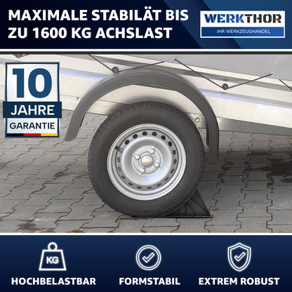 Unterlegkeile mit Halterung inkl. Befestigungsmaterial [2er Set] bis 1600kg Achslast