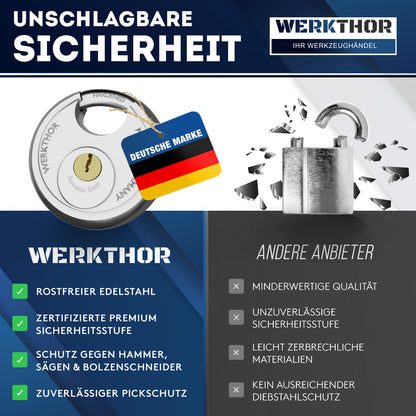 Anhängerschloss inkl. Schlüsselschloss - Silber