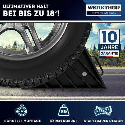 Unterlegkeile mit Griff [2er Set] - Unterlegkeile Anhänger bis 1600kg Achslast