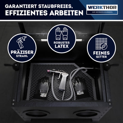 Sandstrahlkabine 90 Liter - für Holz & Metall