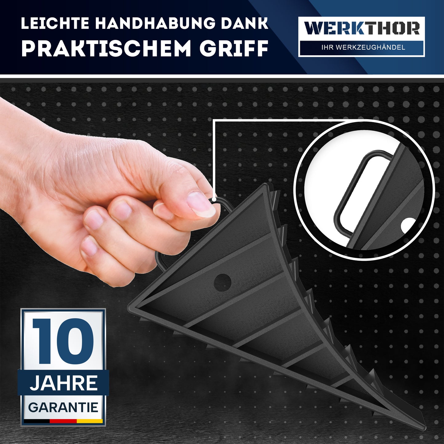 Unterlegkeile mit Griff [2er Set] - Unterlegkeile Anhänger bis 1600kg Achslast