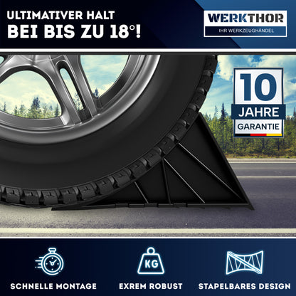 Unterlegkeile mit Halterung inkl. Befestigungsmaterial [2er Set] bis 1600kg Achslast