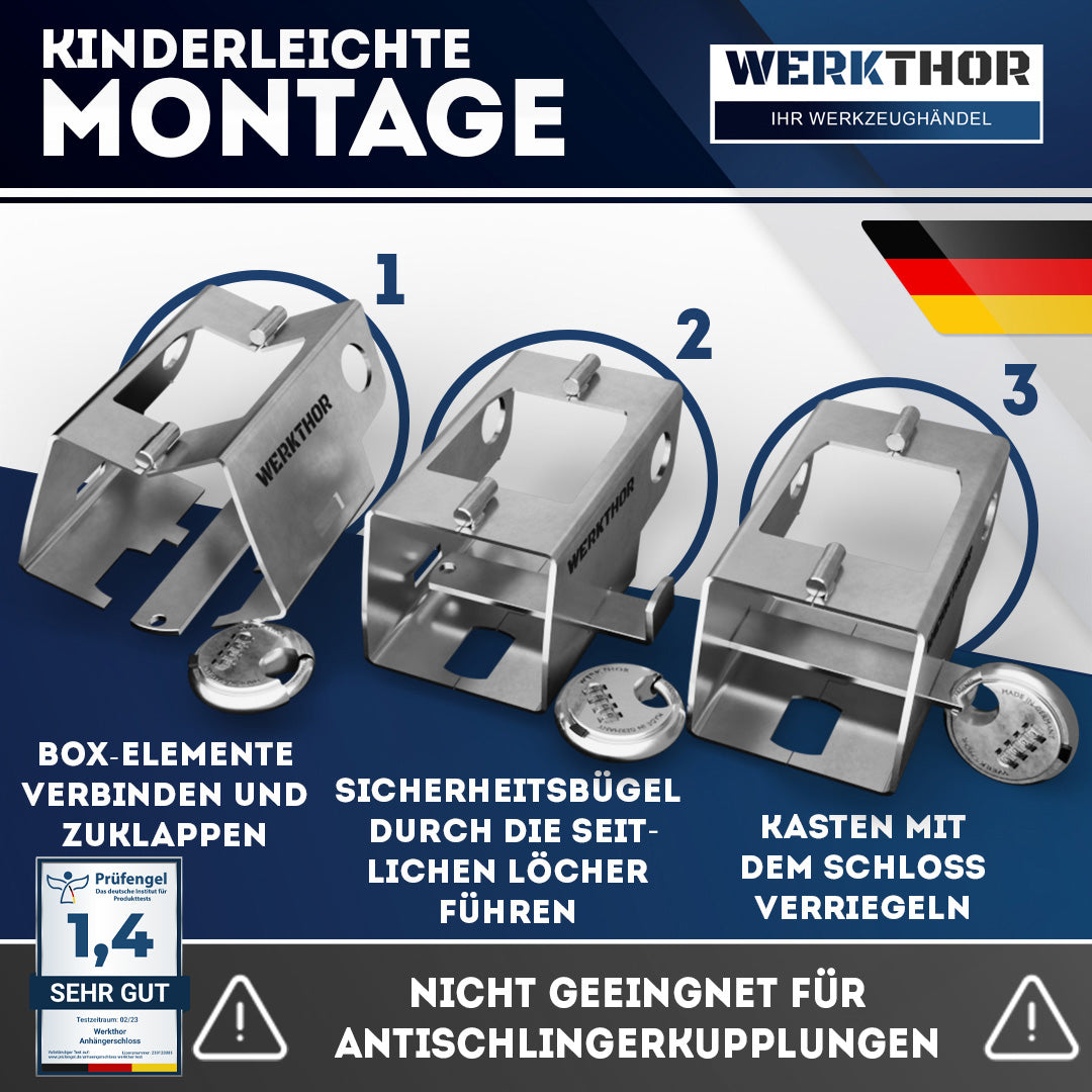 Anhängerschloss inkl. Zahlenschloss - Silber