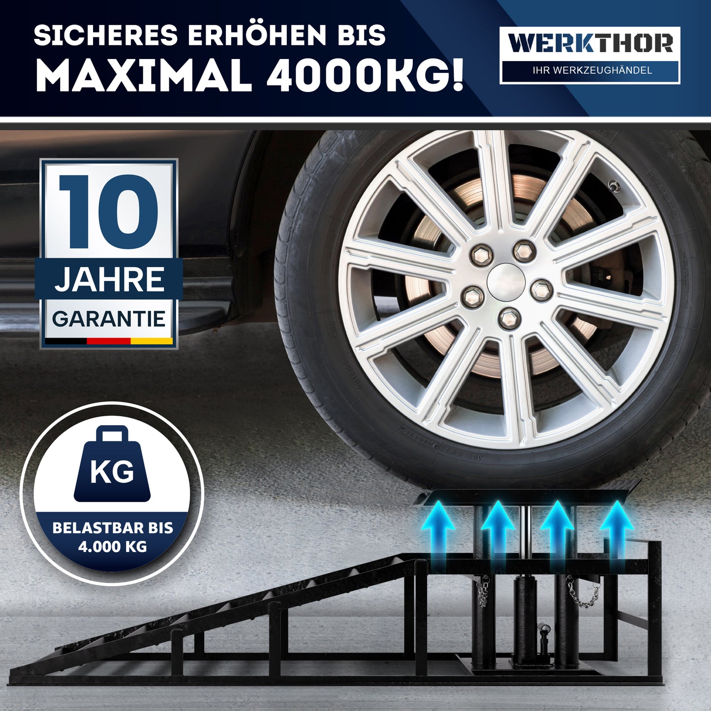 Hydraulische Auffahrrampe bis 4T [2er Set]