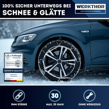 Catene da neve omologate [set da 2] con borsa - certificate EN 16662-1