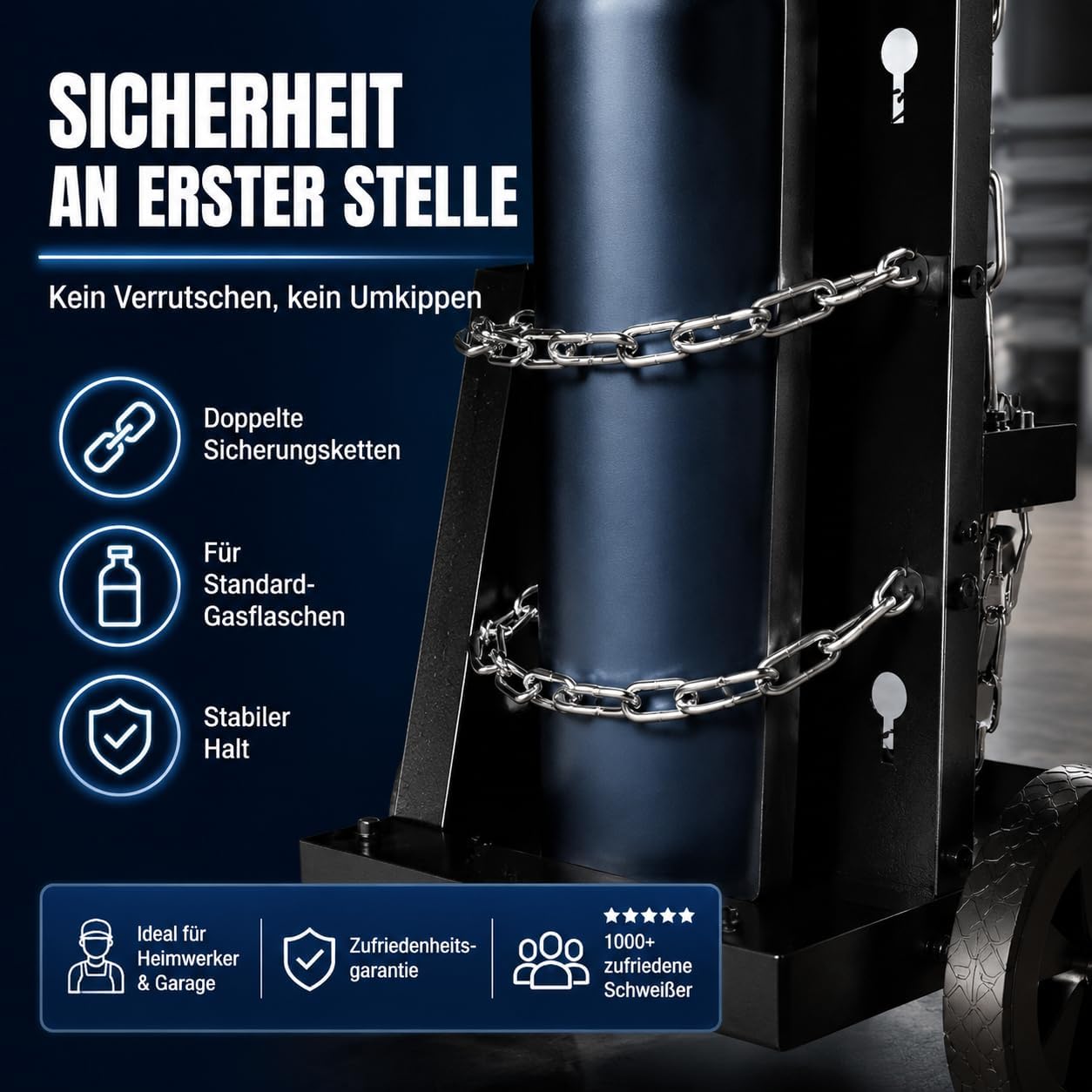 Schweißwagen 80 kg Tragkraft - Schweißtisch mit 3 Ebenen