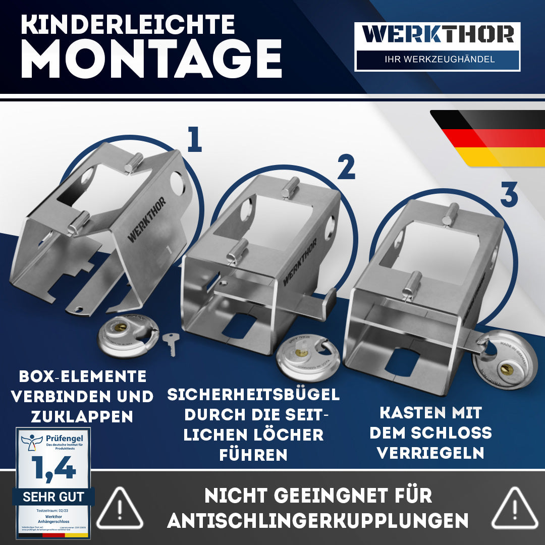 Anhängerschloss inkl. Schlüsselschloss - Silber