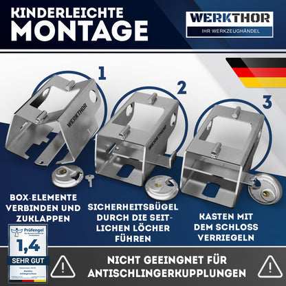 Anhängerschloss inkl. Schlüsselschloss - Silber