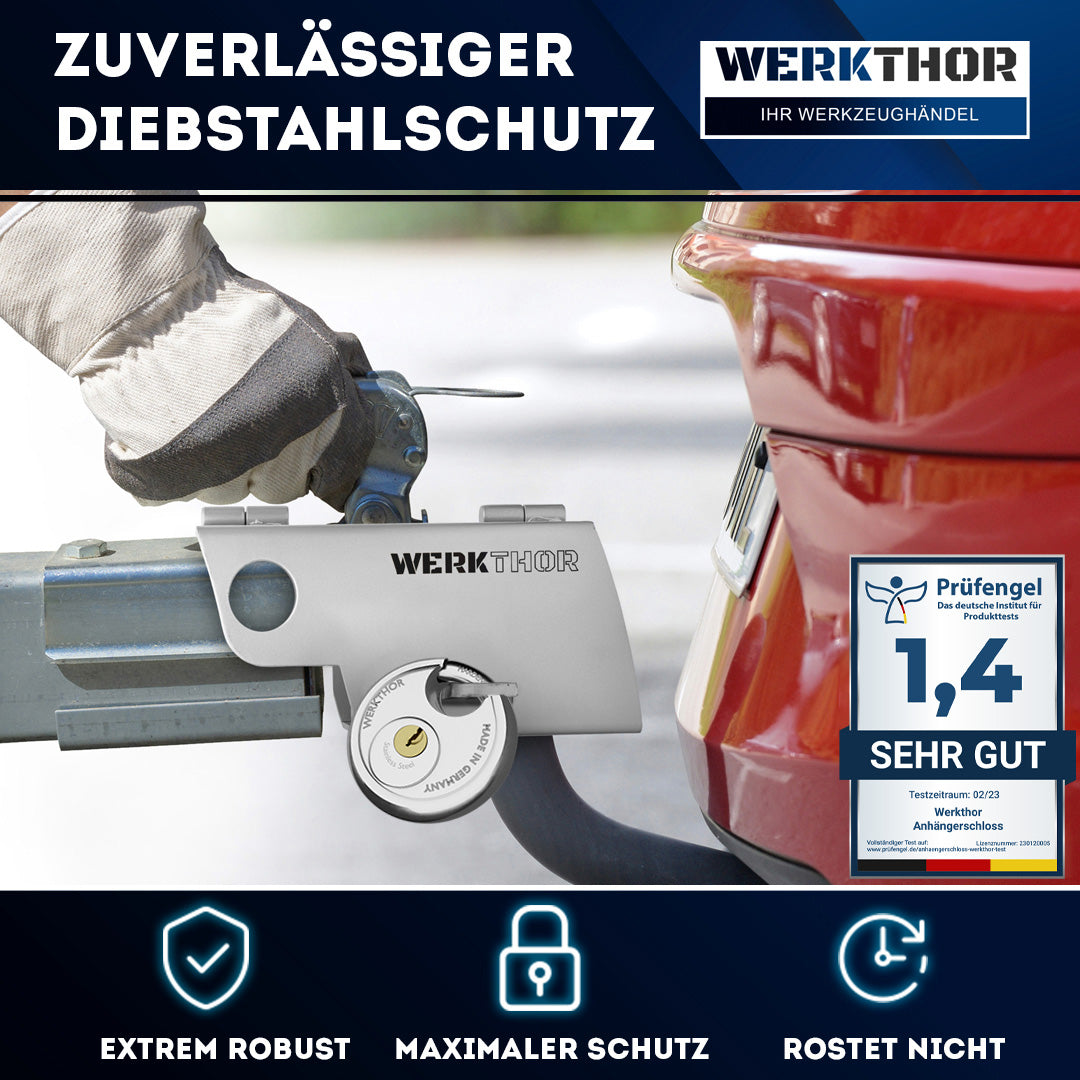 Anhängerschloss inkl. Schlüsselschloss - Silber