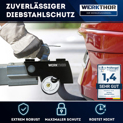 Anhängerschloss inkl. Schlüsselschloss - Schwarz