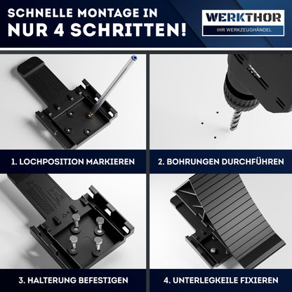 Unterlegkeile mit Halterung inkl. Befestigungsmaterial [2er Set] bis 1600kg Achslast